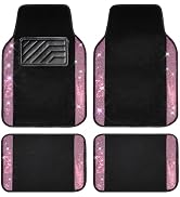 CAR PASS Bling Diamond Car Floor Mat Shining Rhinestones Carpet, Sparkly Glitter Crystal Anti-Sli...