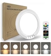 APCENS Wireless Motion Sensor Ceiling Light, 7.5" Ultra-Thin 8000mAh Rechargeable, 450 Lumen, 5 C...