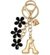 Snycler Bubble Initial Keychain Cute Flower Charms Keyring for Handbag Backpack–Personalized A-Z ...
