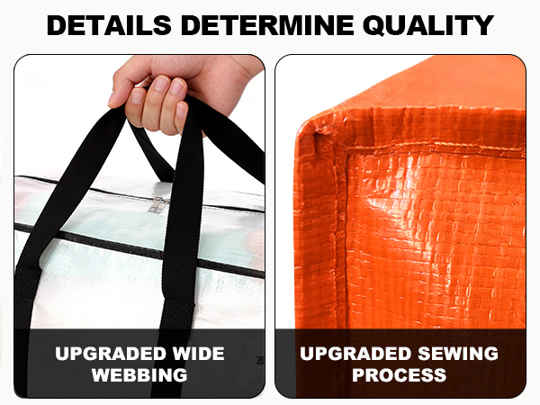HOMESURE Supports 200lbs Heavy Duty Moving Bags - Durable Zipper & Wrap-Around Handles