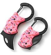 Donut Folding Pocket Utility Knife,1.34''Blade Small EDC Knife,Pink Pocket Knife for Women Men,Cu...