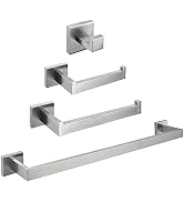 Nolimas 4-Piece Brushed Nickel Bathroom Hardware Accessory Set Including Towel Bar Toilet Paper H...