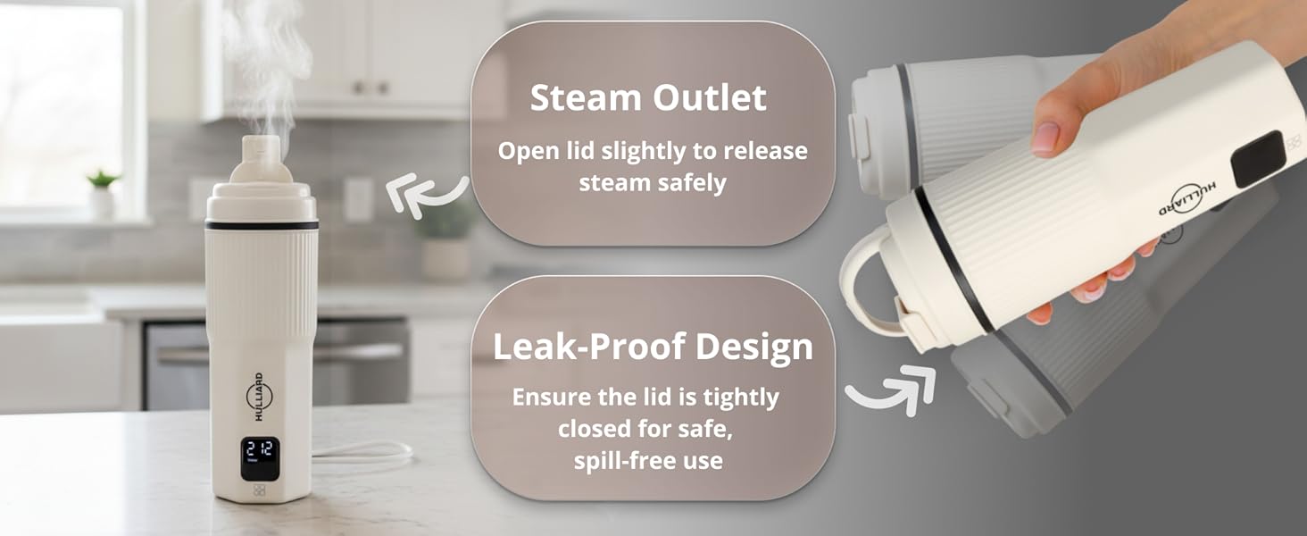 Steam outlet, leak-proof design