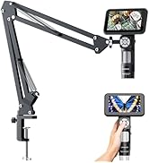 LINKMICRO LM115A Digital Microscope Handheld with Flex Arm Stand, 5 inch Soldering Microscope Cam...