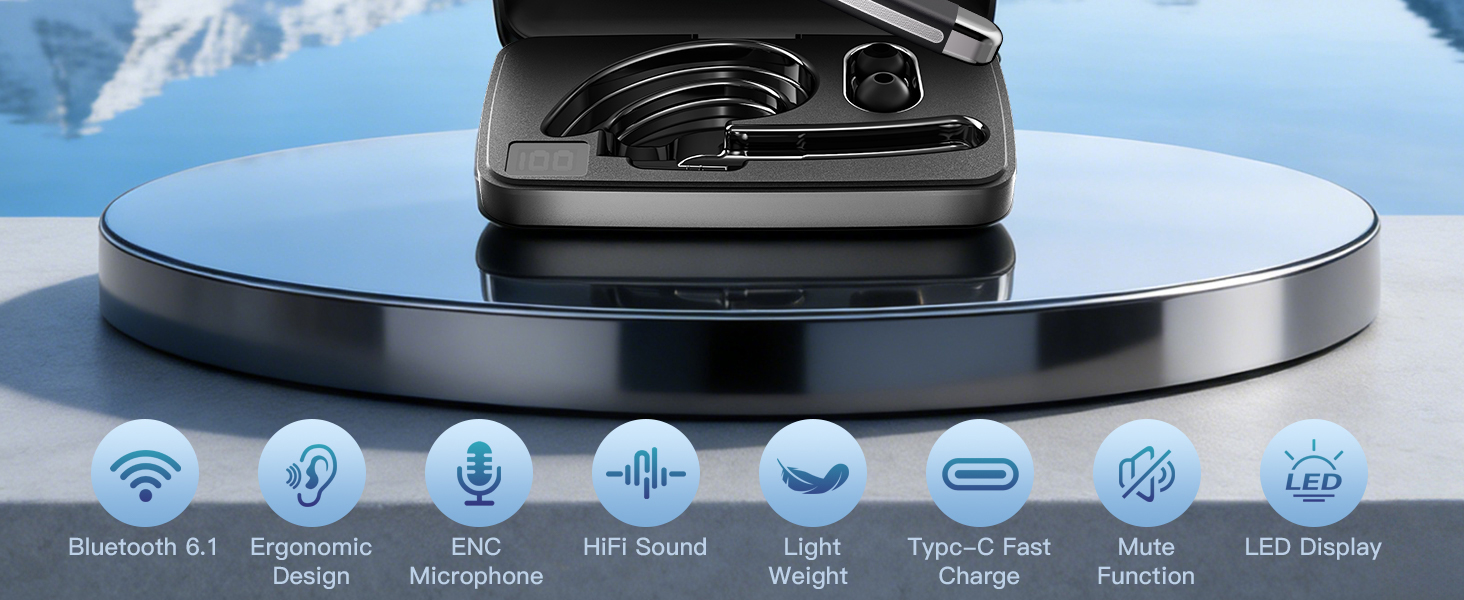 Single ear Bluetooth headset