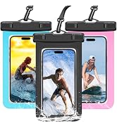 3 Pack Waterproof Phone Pouch IPX8 Universal Waterproof Case Dry Bag Phone Protector for iPhone 1...