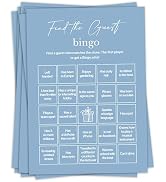 Sahjzk Find The Guest Bingo Cards Birthday Game 25-Pack Blue Birthday Party Games for Adults Fun ...