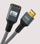 Twozoh 8K HDMI Extension Cable, HDMI 2.1 Male to Female Cable, Nylon Braided HDMI Extender Cable ...