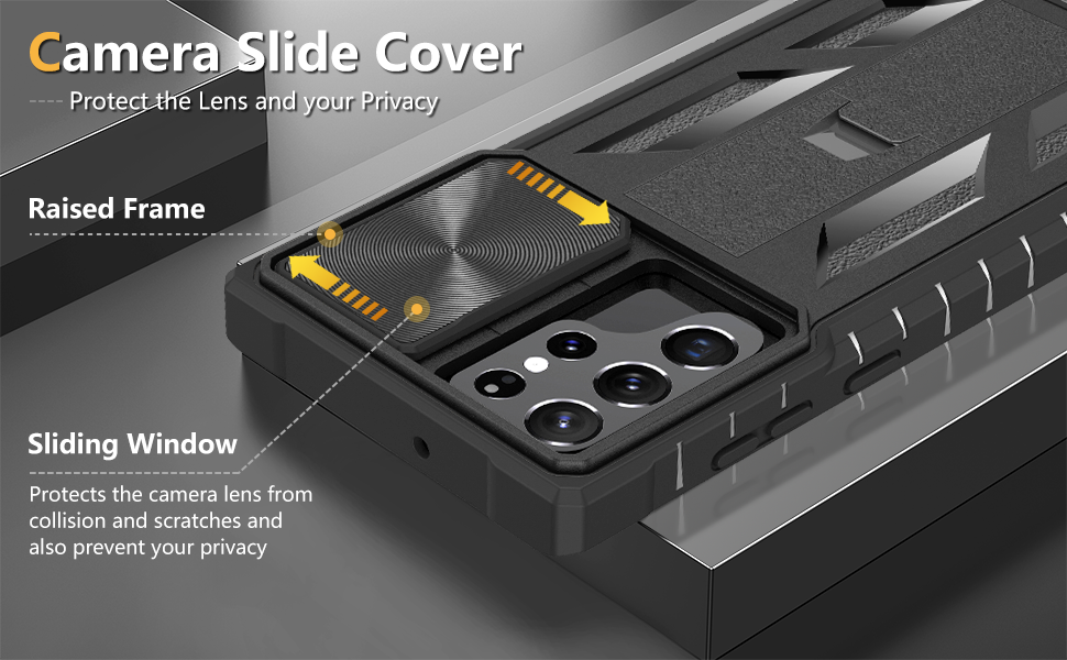 Samsung Galaxy S22 Ultra 5G Case with camera lens sliding cover case