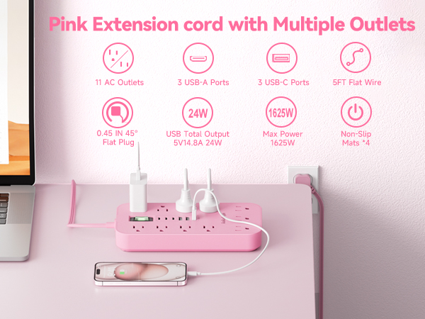 colorful extension cord