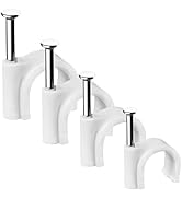 Abnii Cable Clips, 400 Pcs, 4mm 6mm 8mm 10mm, Wire Wall Clips with Steel Nails, Ethernet Cable Cl...