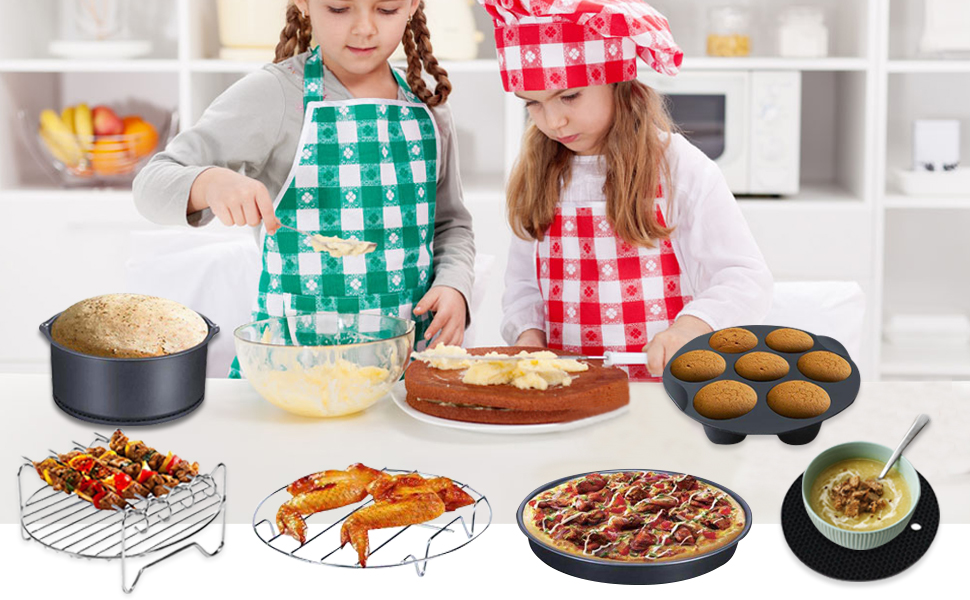 Philips air fryer accessories Set of 7 Fit all 3.5Qt - 5.8Qt Air Fryer, BPA Free