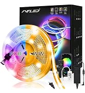 INDARUN COB Led Light Strip 32.8ft/5m, 784LEDs/m 12mm Width, RGBWW 24V Smart Led Strip, Flexible ...