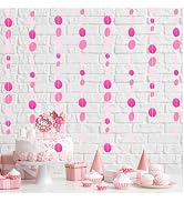 MIAHART 52 Feet Circle Dots Garland Lavender Paper Garland for Birthday Bridal Wedding Baby Showe...