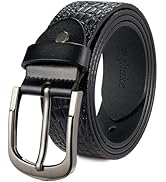 Bighake Western Belt for Men, Mens Cowboy Vintage Pattern Belt for Jeans