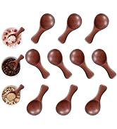 MORGLES 10Pcs Small Wooden Spoons, 3.15" Mini Scoop for Spice & Honey Jars | Natural Wood, Gift B...