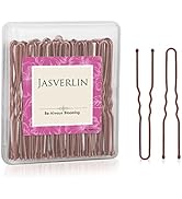 JASVERLIN U Shaped Bobby Pins Hair Brown, Bun Hair Pins for Women Styling Long Large Metal Updo B...