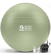 Gruper Yoga Ball, Extra Thick Non Slip Exercise Ball for Workout, Yoga, Pregnancy, 4 Sizes Anti B...