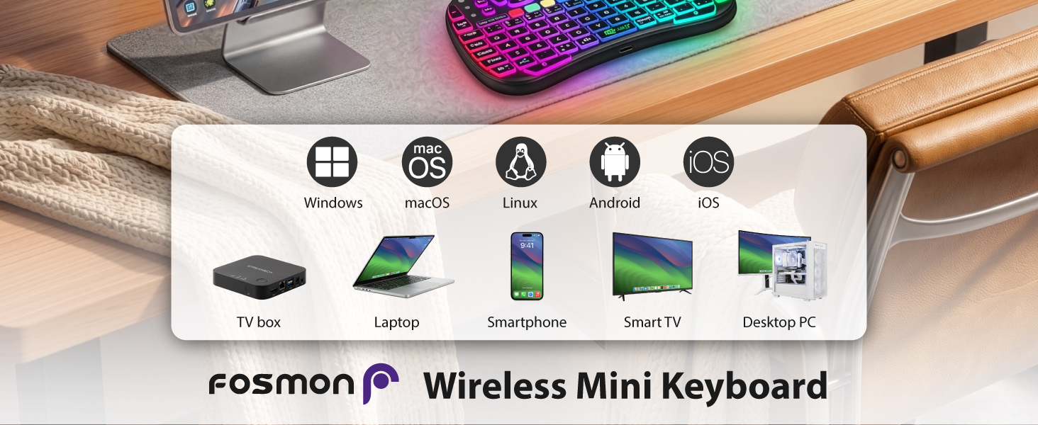 fosmon wireless mini keyboard