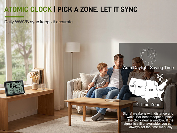 battery operated digital wall clocks auto dst