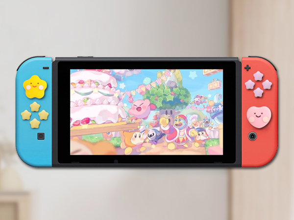 switch dpad thumb grips caps heart star button covers for kirby fans