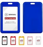2 Pack Sliding ID Badge Holder Heavy Duty Hard Plastic Card Sleeve Secures Work ID, Key Card, Cre...