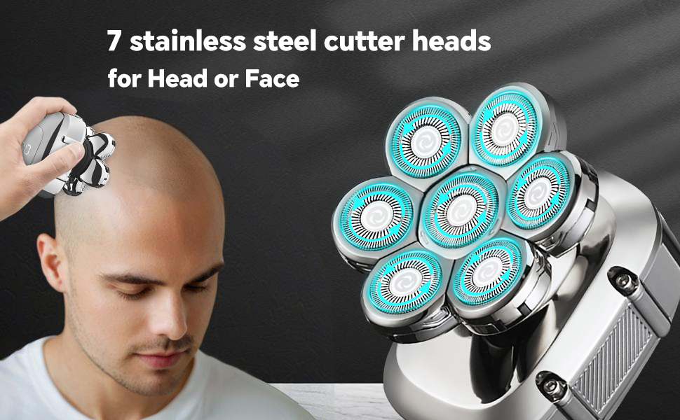 Electric 7D Head Shaver for Bald Men