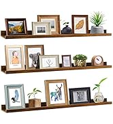 Giftgarden 47 Inch Long Floating Shelves for Wall, Rustic Picture Ledge Large Shelf for Living Ro...