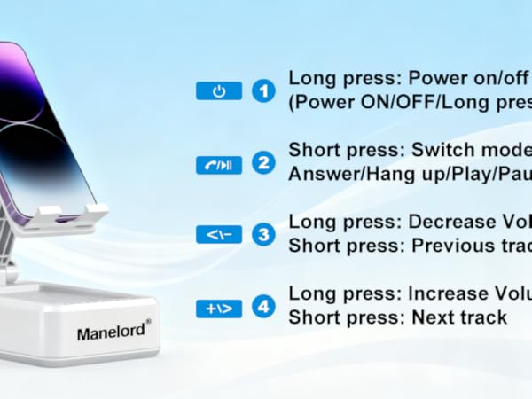 Cell Phone Stand with Wireless Bluetooth Speaker