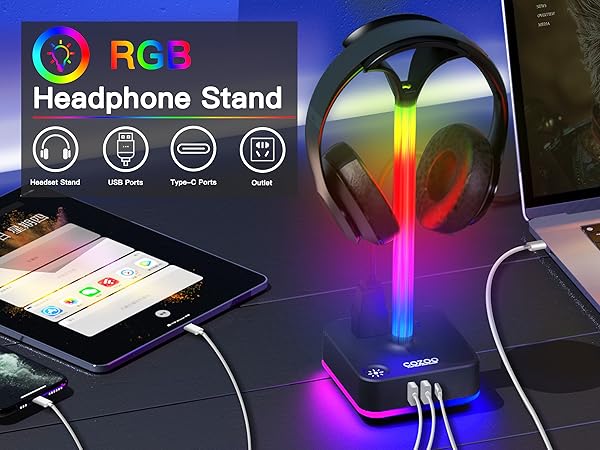 rgb headphone stand