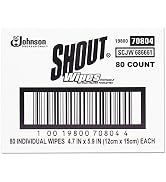 Shout 686661 Wipe & Go Instant Stain Remover, 4.7 x 5.9, 80 Packets/Carton