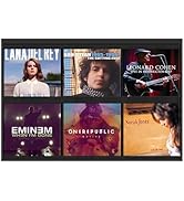 ALSLEA Vinyl Record Wall Shelf - 6 Pocket Oxford Fabric Grid Organizer for 12" LP Covers, No Tool...