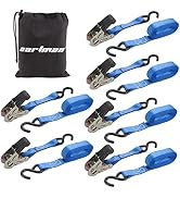 Cartman 1" x 15' Ratchet Tie Down up to 1500lbs 6pk in Carry Bag, Cargo Straps