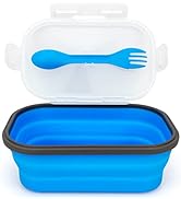 Lunbengo Collapsible Lunch Box Containers, Silicone Bento Box with Airtight Lid and 2 in1 Spoon &...