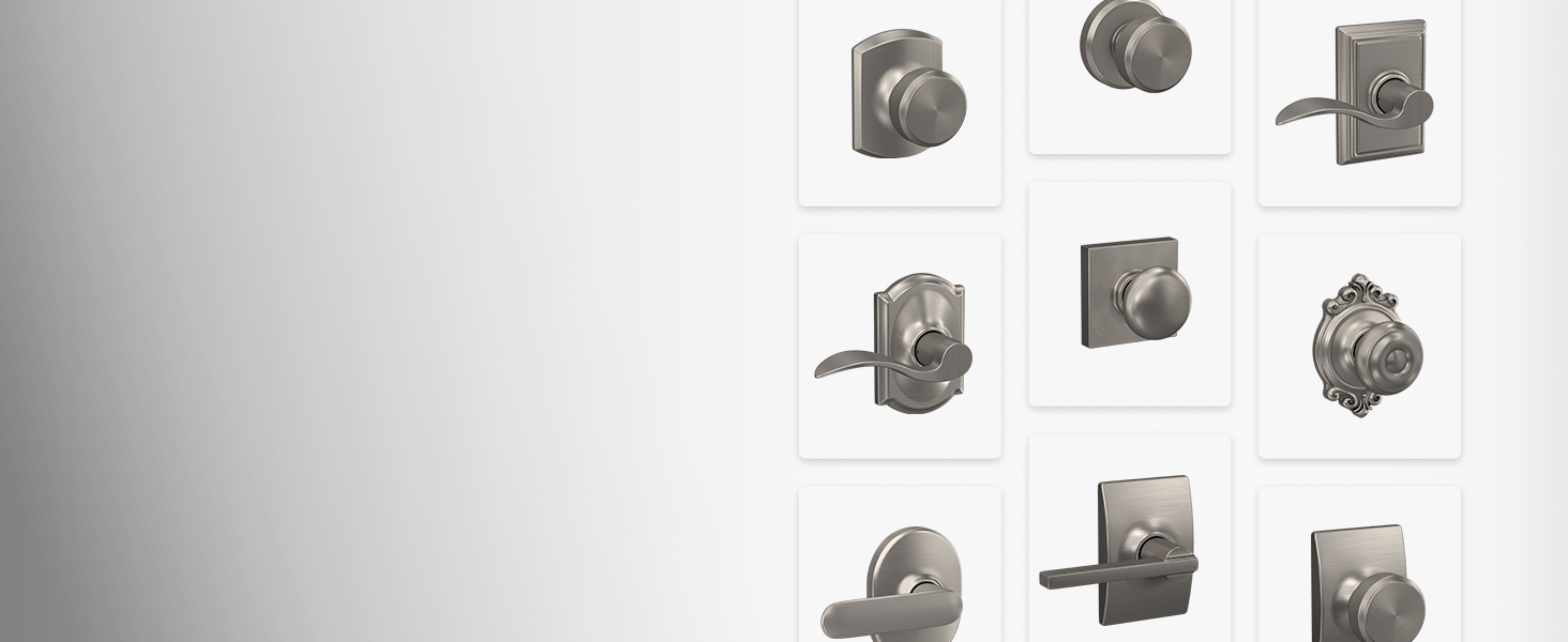 Schlage decorative trims in styles like traditional, contemporary, modern, ornate or transitional