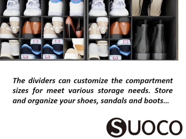 SUOCO 2 Pack Shoe Organizer for Closet, Fits up to 32 Pairs