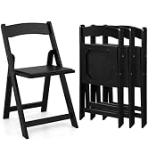 Giantex 4 Pack Folding Chairs, Wooden Dining Chairs Set of 4, Padded Foldable Chairs w/Backrest, ...