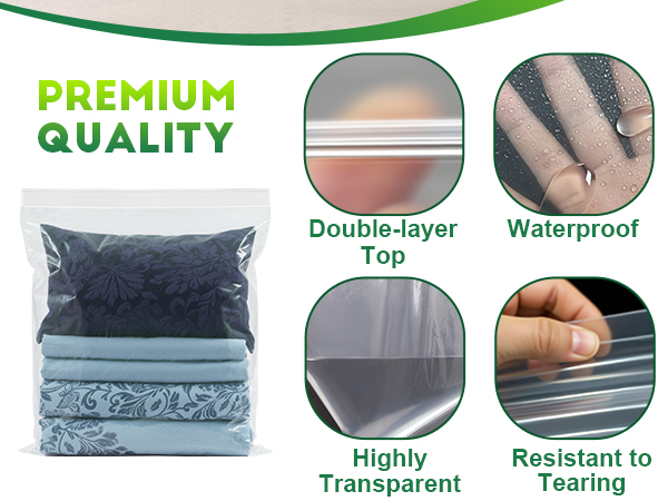 Extra Large Clear Zipper Bags