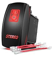 Nilight Stereo Rocker Switch Led Light Bar Switch 5Pin Laser On Off SPST switches Red 20A/12V 10A...