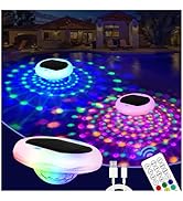 TEPENAR Solar and Rechargeable Floating Pool Lights: 6.7" Pool Lights That Float with 6 Dynamic M...