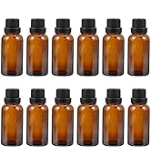 Uonlytech 12Pcs Essential Oil Bottles, 15ml Amber Glass Bottle with Orifice Reducer Refillable Li...