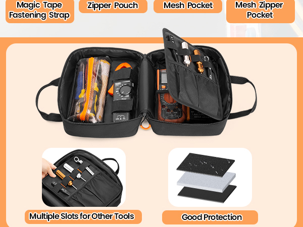 Travel Case Bag for Digital Multimeter, Clamp Meter and More