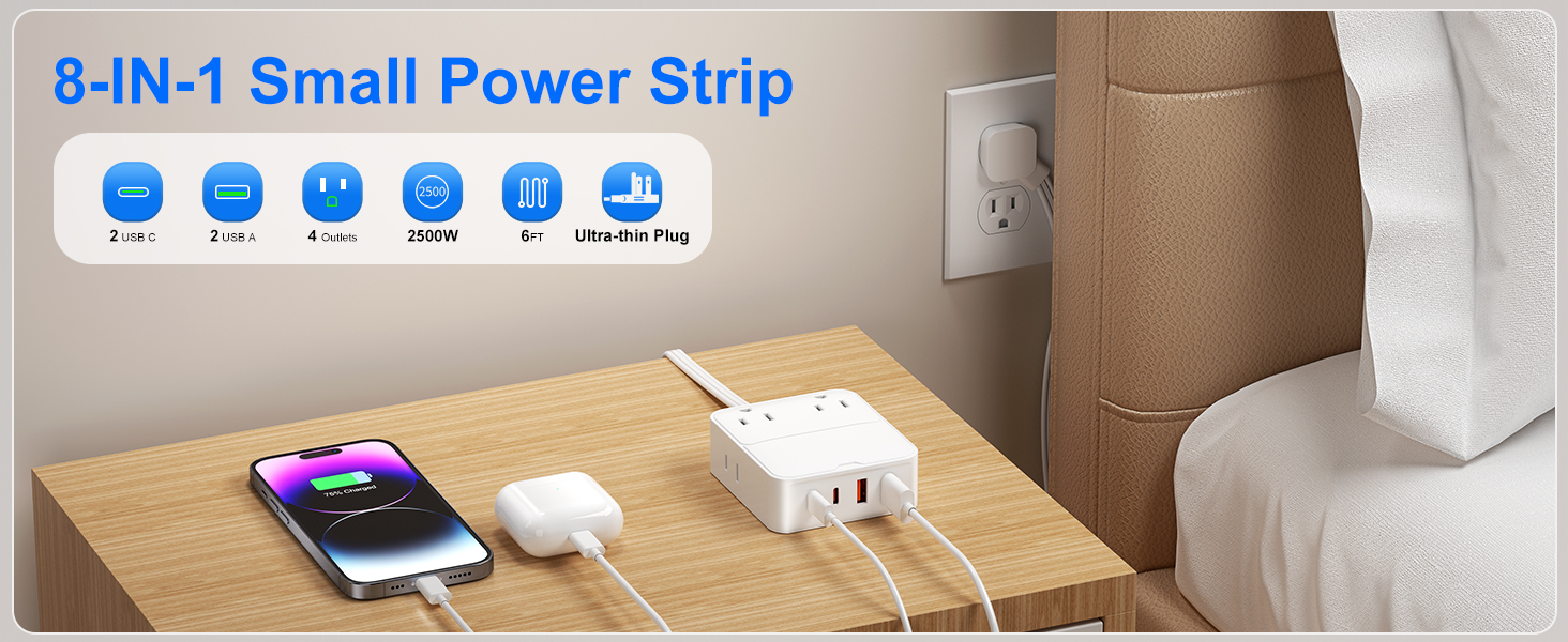 8-IN-1 Small Power Strip