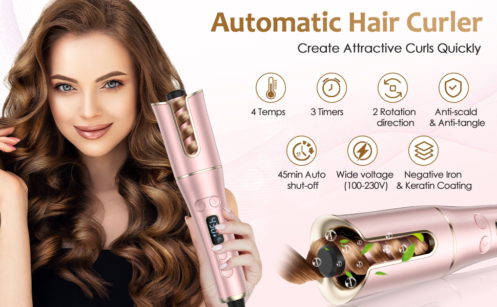 Auto Hair Curler, Automatic Curling Iron
