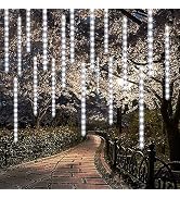 24 Tubes Meteor Shower Lights, Outdoor Icicles Christmas Lights, 12 Inch 3 x 288 LED Iciclelights...
