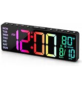 JALL 10.5'' Large Digital Alarm Clock with Big LED Number for School Classroom, Remote Control, R...