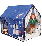 Kids Space Tent Indoor Playhouse-with Star Light, Padded Mat, Extra Large Bedroom Play Tent, Doub...