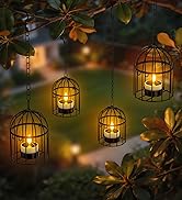 4 pack solar lanterns hanging decorative for patio garden yard