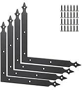 Foxwake Barn Door Decorative Corner Bracket, 7.7 in Matte Black Rustic L Brackets Sliding Door Ha...