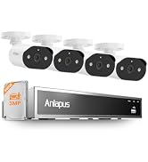 Anlapus 8CH 5MP PoE NVR Security System, 4 x 3MP Audio IP Camera, 500GB HDD | Color Night Vision,...